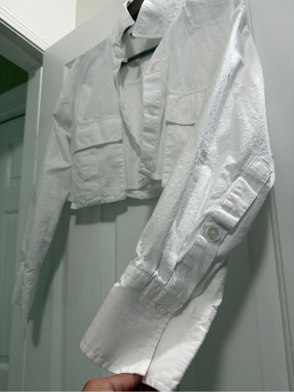 Zara White Button-Front Jacket - Picture 2 of 4